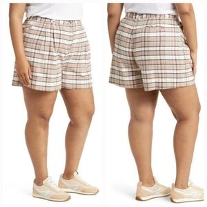 New Teasure & Bond Tan Plaid Shorts